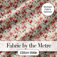 Soft Pink Orchid Blossom on Cream Vintage Background Floral Design Digital Print Fabric by the Metre UK Sewing Quilting Textile