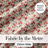 Soft Pink Orchid Blossom on Cream Vintage Background Floral Design Digital Print Fabric by the Metre UK Sewing Quilting Textile