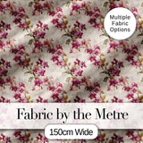 Blush Pink Orchid Sprays on Textured Neutral Background Elegant Floral Digital Print Fabric by the Metre UK Sewing Quilting Textile