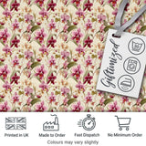 Pink Orchid Garden Floral Pattern on Light Cream Background Digital Print Fabric by the Metre UK Sewing Quilting Textile