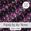 Rich Purple Orchid Floral Pattern on Dark Background Elegant Botanical Digital Print Fabric by the Metre UK Sewing Quilting Textile