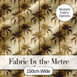 Vintage Sepia Palm Tree Tropical Pattern on Beige Background Coastal Style Digital Print Fabric by the Metre UK Sewing Quilting Textile