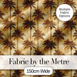 Warm Brown Vintage Palm Tree Repeat Pattern on Aged Beige Background Digital Print Fabric by the Metre UK Sewing Quilting Textile