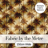 Warm Brown Vintage Palm Tree Repeat Pattern on Aged Beige Background Digital Print Fabric by the Metre UK Sewing Quilting Textile