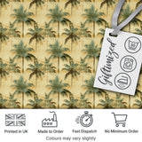 Muted Coastal Palm Tree Pattern in Soft Green and Beige Tones Digital Print Fabric by the Metre UK Sewing Quilting Textile