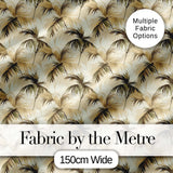Neutral Palm Leaf Silhouette Pattern in Soft Beige and Brown Tones Digital Print Fabric by the Metre UK Sewing Quilting Textile