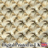 Neutral Palm Leaf Silhouette Pattern in Soft Beige and Brown Tones Digital Print Fabric by the Metre UK Sewing Quilting Textile