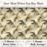 Neutral Palm Leaf Silhouette Pattern in Soft Beige and Brown Tones Digital Print Fabric by the Metre UK Sewing Quilting Textile