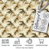 Neutral Palm Leaf Silhouette Pattern in Soft Beige and Brown Tones Digital Print Fabric by the Metre UK Sewing Quilting Textile
