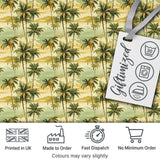 Tropical Coastal Landscape with Palm Trees and Ocean Scene Pattern Digital Print Fabric by the Metre UK Sewing Quilting Textile