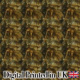 Grunge Style Tropical Palm Tree Pattern in Dark Earthy Brown Tones Digital Print Fabric by the Metre UK Sewing Quilting Textile