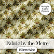 Soft Coastal Palm Tree Pattern in Muted Green and Beige Tones Digital Print Fabric by the Metre UK Sewing Quilting Textile