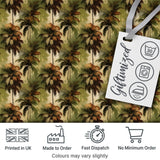 Tropical Palm Tree Pattern in Warm Brown and Green Earthy Tones Digital Print Fabric by the Metre UK Sewing Quilting Textile