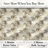 Neutral Palm Leaf Silhouette Pattern in Soft Beige and Taupe Tones Digital Print Fabric by the Metre UK Sewing Quilting Textile