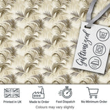 Neutral Palm Leaf Silhouette Pattern in Soft Beige and Taupe Tones Digital Print Fabric by the Metre UK Sewing Quilting Textile