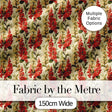 Classic Red Floral Stripe Pattern with Soft Cream Flowers on Beige Background Digital Print Fabric by the Metre UK Sewing Quilting Textile