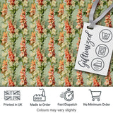 Soft Mint Green Floral Stripe Pattern with Peach and Cream Blossoms Digital Print Fabric by the Metre UK Sewing Quilting Textile