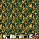 Yellow Iris Floral Seamless Pattern on Teal Background Vintage Botanical Style Digital Print Fabric by the Metre UK Sewing Quilting Textile
