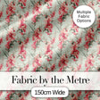 Delicate Pink Floral Seamless Pattern on Soft Sage Background Vintage Botanical Digital Print Fabric by the Metre UK Sewing Quilting Textile