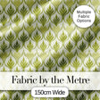 Green Art Deco Leaf Seamless Pattern on Cream Background  Geometric Digital Print Fabric by the Metre UK Sewing Quilting Textile