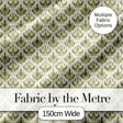 Vintage Olive Green Damask   on Light Background Classic Ornamental Digital Print Fabric by the Metre UK Sewing Quilting Textile