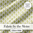 Minimalist Light Green Leaf Motif Seamless Pattern on Cream Background Digital Print Fabric by the Metre UK Sewing Quilting Textile