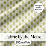 Minimalist Light Green Leaf Motif Seamless Pattern on Cream Background Digital Print Fabric by the Metre UK Sewing Quilting Textile