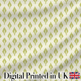 Minimalist Light Green Leaf Motif Seamless Pattern on Cream Background Digital Print Fabric by the Metre UK Sewing Quilting Textile