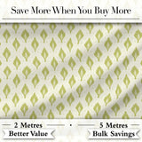 Minimalist Light Green Leaf Motif Seamless Pattern on Cream Background Digital Print Fabric by the Metre UK Sewing Quilting Textile