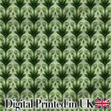 Dark Green  Leaf Wave Seamless Pattern with Organic Flowing Shapes Digital Print Fabric by the Metre UK Sewing Quilting Textile
