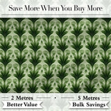 Dark Green  Leaf Wave Seamless Pattern with Organic Flowing Shapes Digital Print Fabric by the Metre UK Sewing Quilting Textile