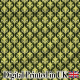 Art Nouveau Inspired Green Ornamental Leaf Seamless Pattern Vintage Style Digital Print Fabric by the Metre UK Sewing Quilting Textile
