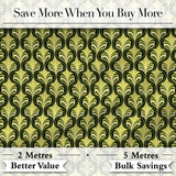Art Nouveau Inspired Green Ornamental Leaf Seamless Pattern Vintage Style Digital Print Fabric by the Metre UK Sewing Quilting Textile