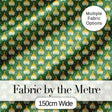 Geometric Onion Motif Pattern Green Background Modern Minimal Design Digital Print Fabric by the Metre UK Sewing Quilting Textile
