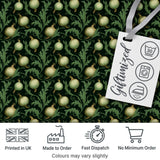 Dark Green Ornate Onion Botanical Pattern Vintage Floral Style Digital Print Fabric by the Metre UK Sewing Quilting Textile