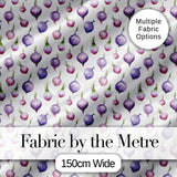 Watercolor Purple Onion Seamless Pattern Soft Kitchen Garden Theme Digital Print Fabric by the Metre UK Sewing Quilting Textile