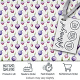 Watercolor Purple Onion Seamless Pattern Soft Kitchen Garden Theme Digital Print Fabric by the Metre UK Sewing Quilting Textile