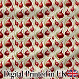 Red Onion Botanical Seamless Pattern Vintage Farmhouse Style Design Digital Print Fabric by the Metre UK Sewing Quilting Textile