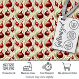 Red Onion Botanical Seamless Pattern Vintage Farmhouse Style Design Digital Print Fabric by the Metre UK Sewing Quilting Textile