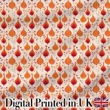 Bright Orange Onion Seamless Pattern Modern Folk Botanical Design Digital Print Fabric by the Metre UK Sewing Quilting Textile