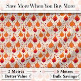 Bright Orange Onion Seamless Pattern Modern Folk Botanical Design Digital Print Fabric by the Metre UK Sewing Quilting Textile