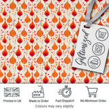 Bright Orange Onion Seamless Pattern Modern Folk Botanical Design Digital Print Fabric by the Metre UK Sewing Quilting Textile
