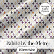 Minimal Onion Repeat Pattern Black Purple Mustard Scandinavian Style Digital Print Fabric by the Metre UK Sewing Quilting Textile
