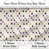 Minimal Onion Repeat Pattern Black Purple Mustard Scandinavian Style Digital Print Fabric by the Metre UK Sewing Quilting Textile