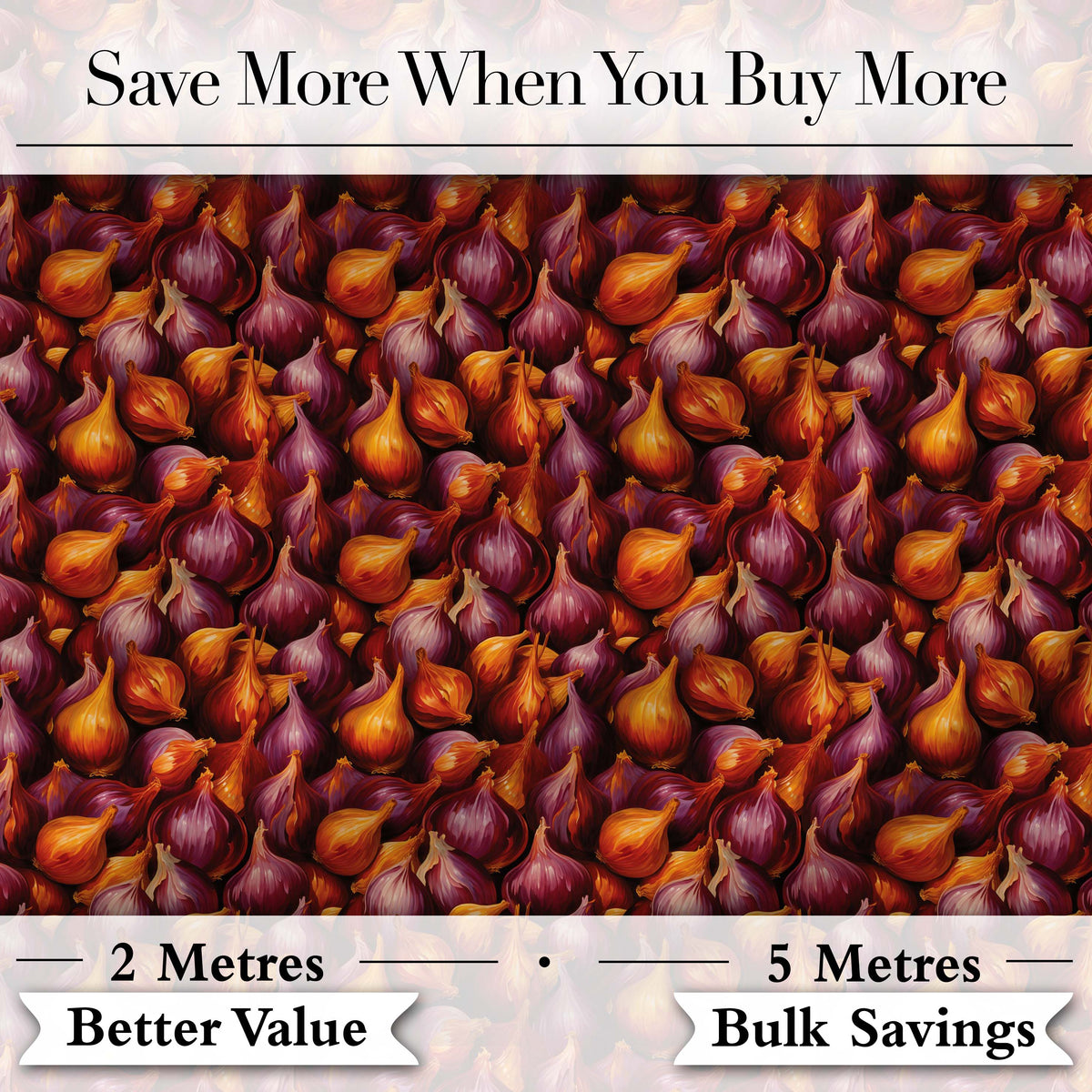 Rich Onion Harvest Seamless Pattern Deep Red and Gold Rustic Style Digital Print Fabric by the Metre UK Sewing Quilting Textile