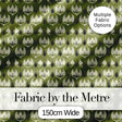 Olive Green Abstract Onion Floral Pattern Mid Century Modern Design Digital Print Fabric by the Metre UK Sewing Quilting Textile