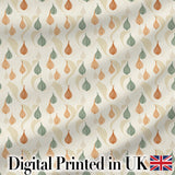 Soft  Onion Pattern Sage Green and Terracotta Botanical Style Digital Print Fabric by the Metre UK Sewing Quilting Textile