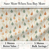 Soft  Onion Pattern Sage Green and Terracotta Botanical Style Digital Print Fabric by the Metre UK Sewing Quilting Textile