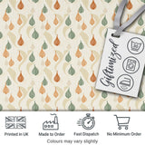 Soft  Onion Pattern Sage Green and Terracotta Botanical Style Digital Print Fabric by the Metre UK Sewing Quilting Textile