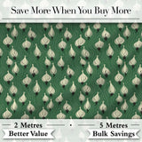 Dark Green Onion Seamless Pattern Elegant Minimal Botanical Design Digital Print Fabric by the Metre UK Sewing Quilting Textile